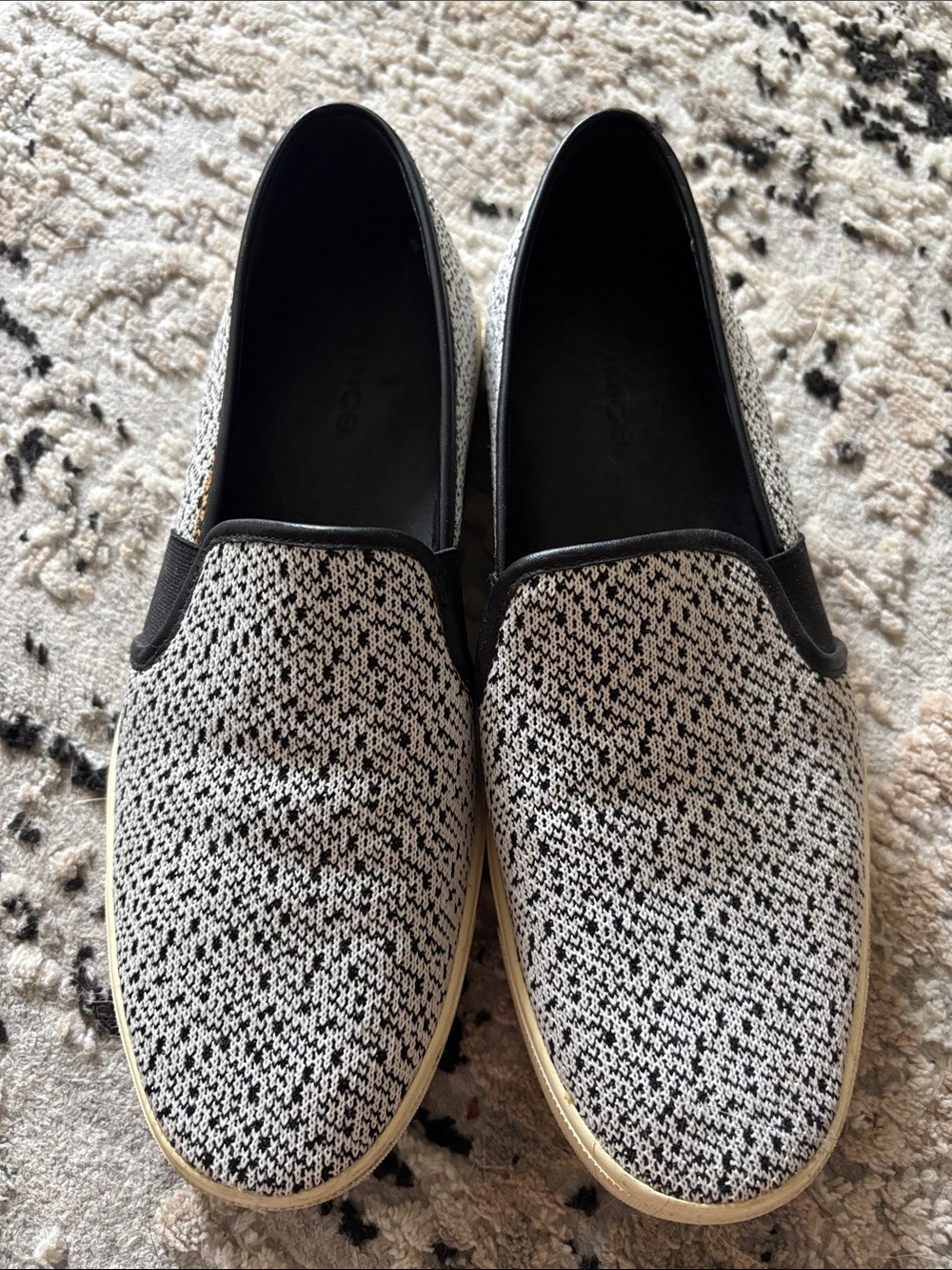 Vince 8 black and white pattern loafers